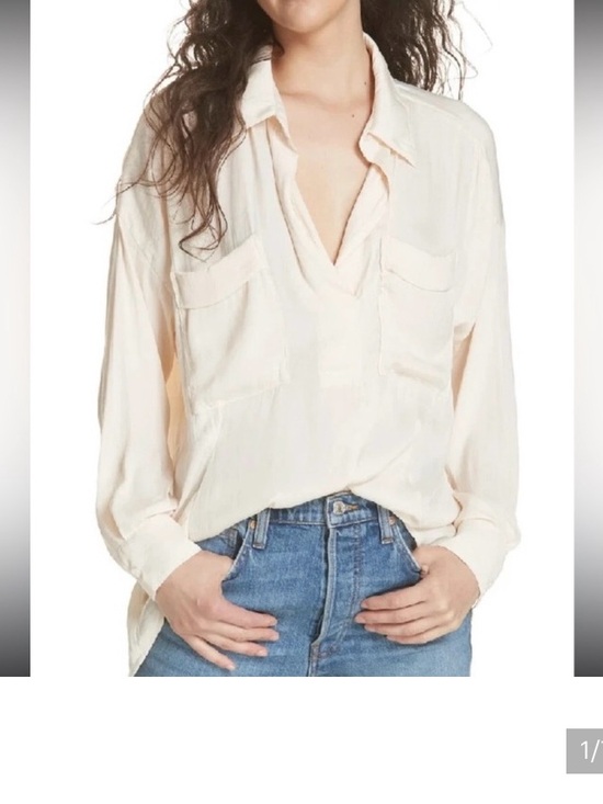 Free People Tops - Free People Starry Dreams Pullover Ladies Size Small Loose Oversized Cream